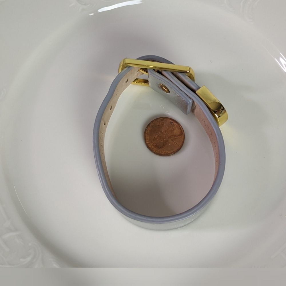 Rustic Cuff Silver Metallic Leather Gold Buckles - image 6